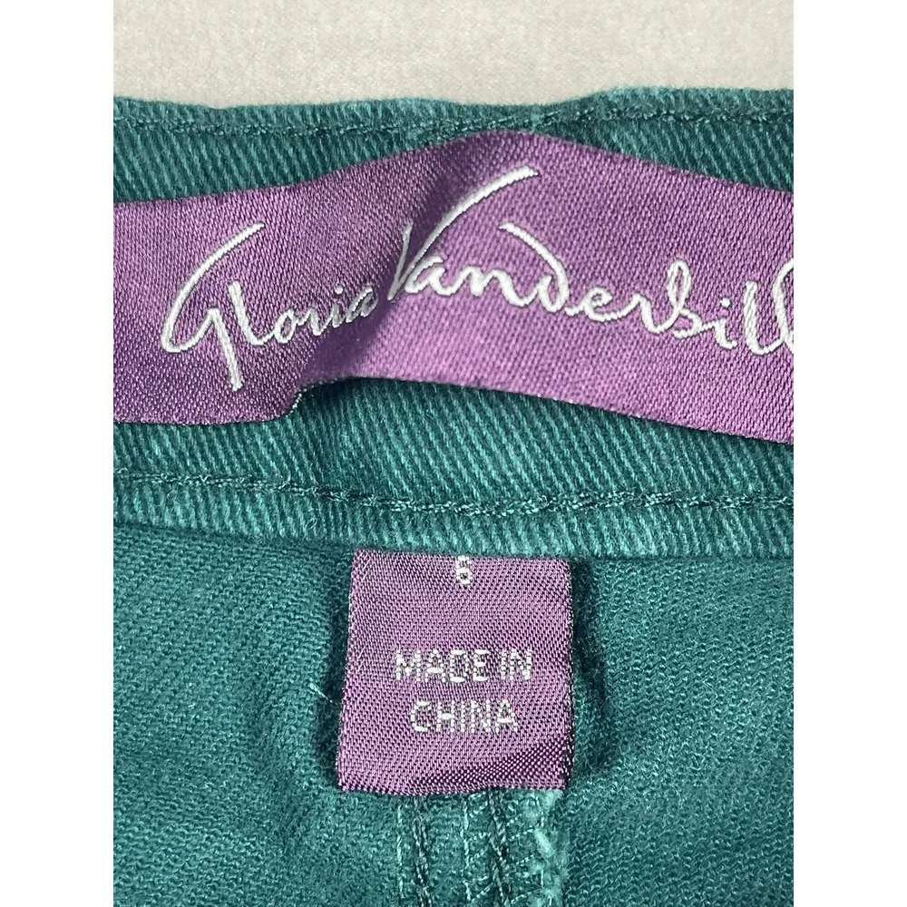 Gloria Vanderbilt Amanda High Rise Tapered Leg Jeans Teal Green Size 6 Womens